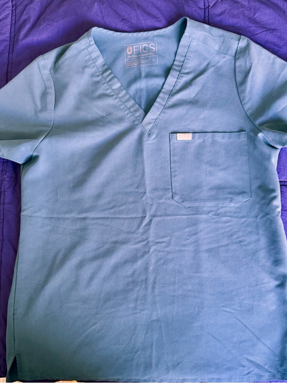FIGS Technical Collection V-Neck Scrub Top with Chest Pocket